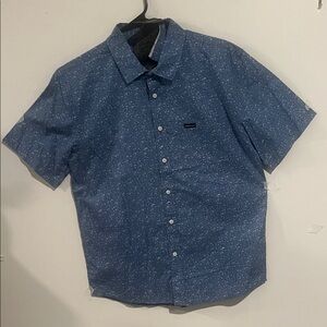 Quiksilver Blue Patterned Button Down Shirt